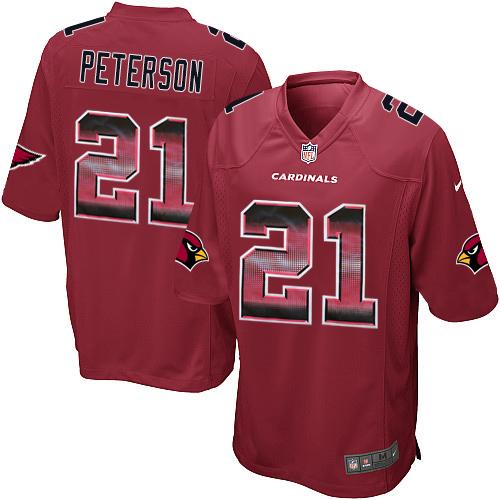 Nike Cardinals #21 Patrick Peterson Red Team Color Men's Stitched NFL Limited Strobe Jersey - Click Image to Close